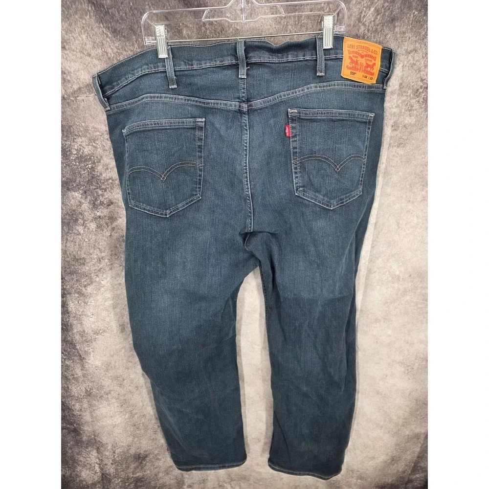 Levis 559‎ Jeans Mens 46 X 32 Blue Relaxed Fit Straight Whiskers Tag 44x32